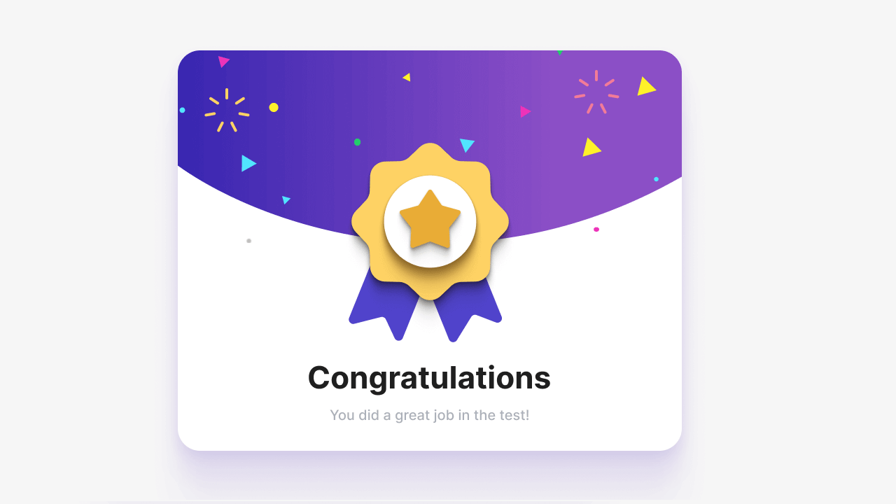 Congratulation Ui screen